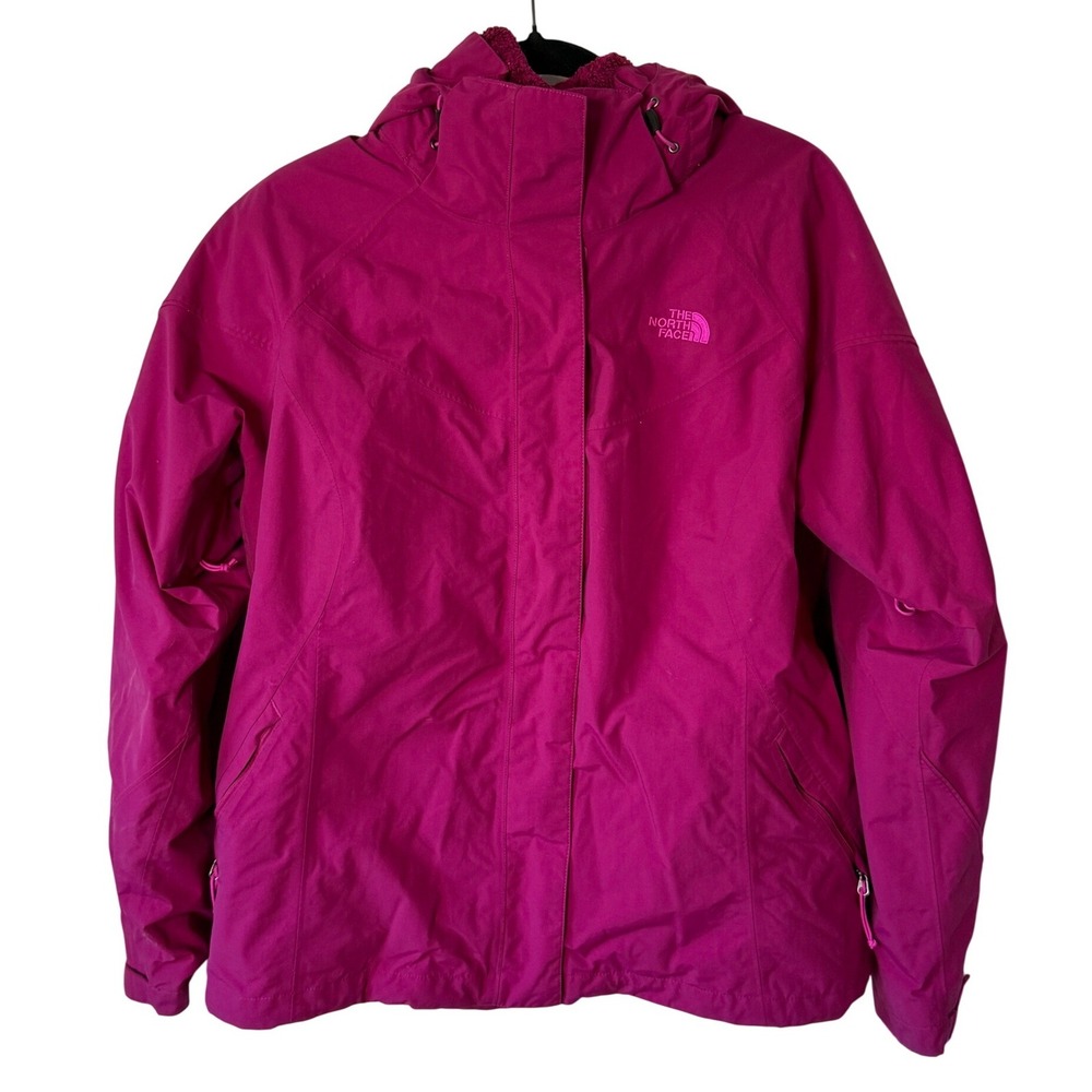 The North Face Womens HyVent 3-in-1 Triclimate Jacket Pink Magenta Large CTM5